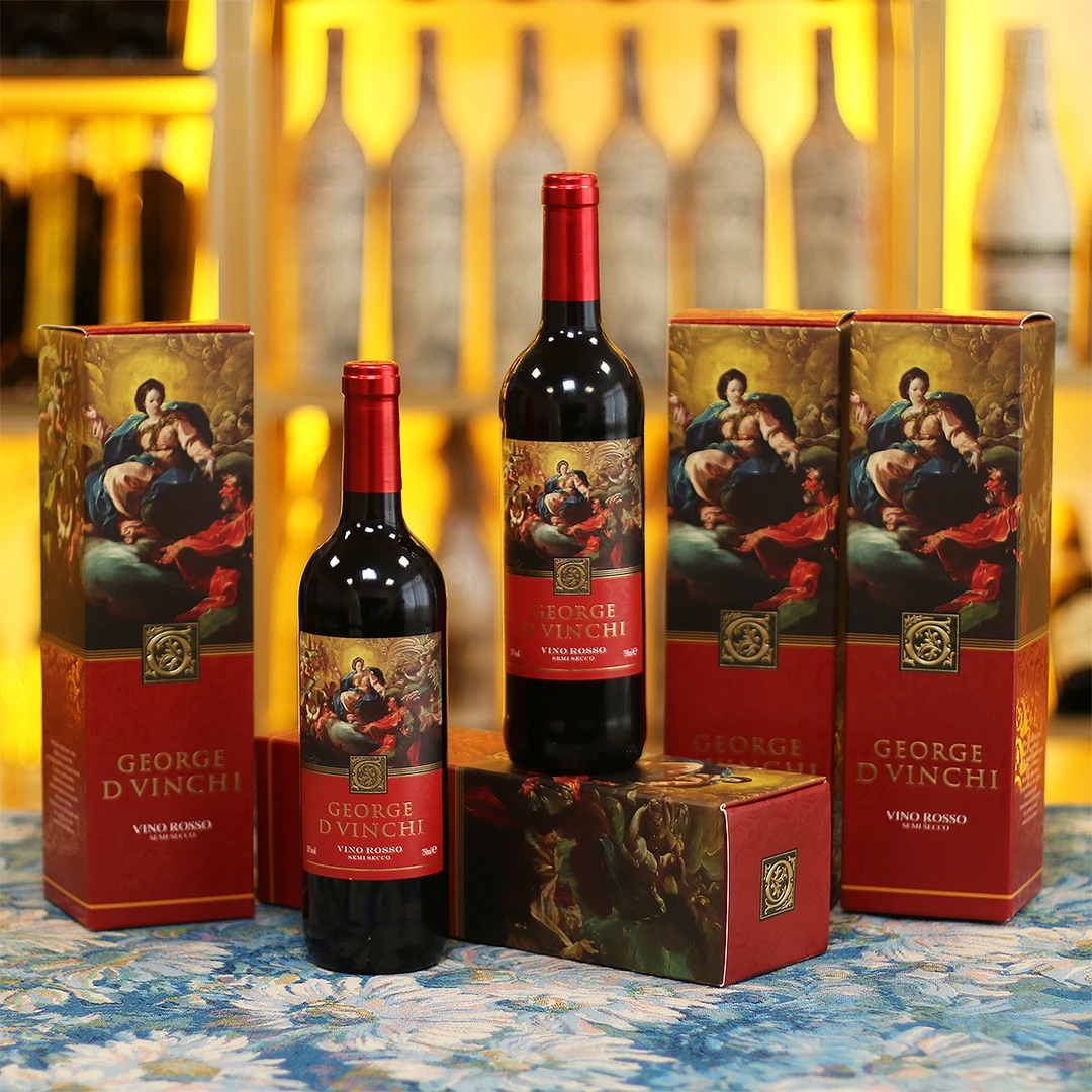 【原瓶进口】乔治达芬奇半干甜红酒原瓶原装小甜酒微甜型红酒750ml