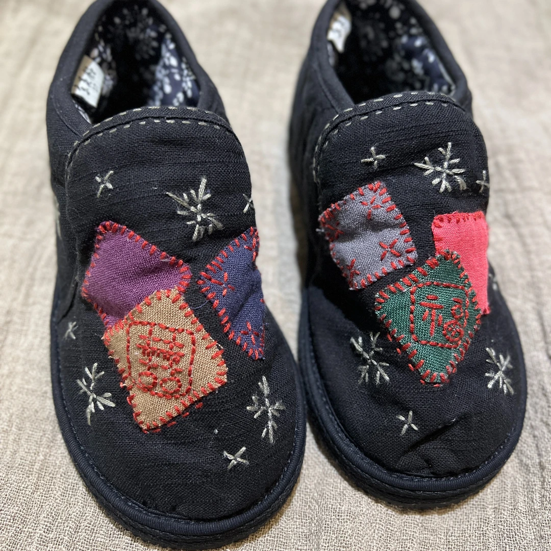 二囍古朴2209215私人定制面包单鞋贴布刺绣款