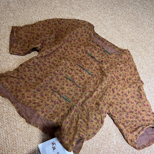 衣牧了然2404131亚麻盘扣对襟短上衣