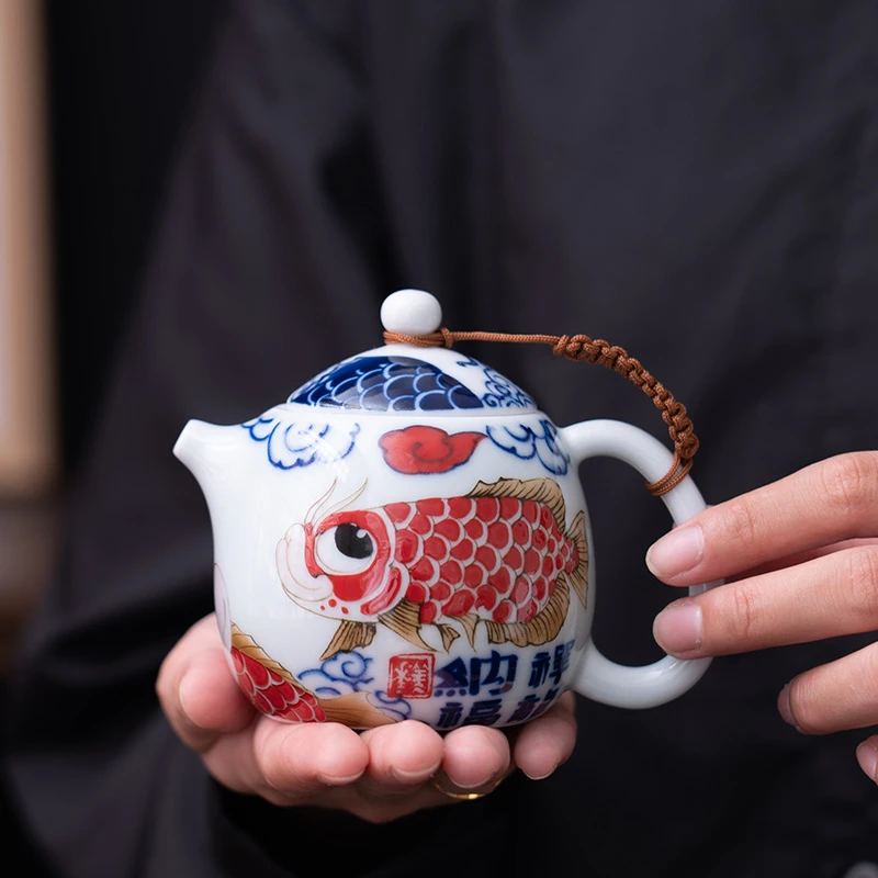 2024新款祥龙纳福茶壶泡茶龙旦壶单壶家用中式高档功夫茶具带过滤