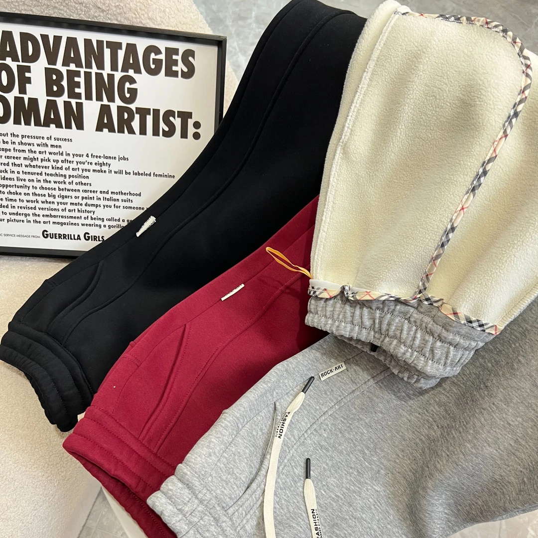 【加绒款】女款2024新款运动裤加厚加绒卫裤棉宽松休闲简约长裤时尚