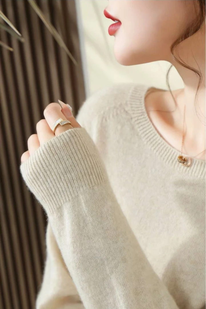 【匠心品质】100小baby山羊绒通勤基础套头针织衫羊绒打底毛衣