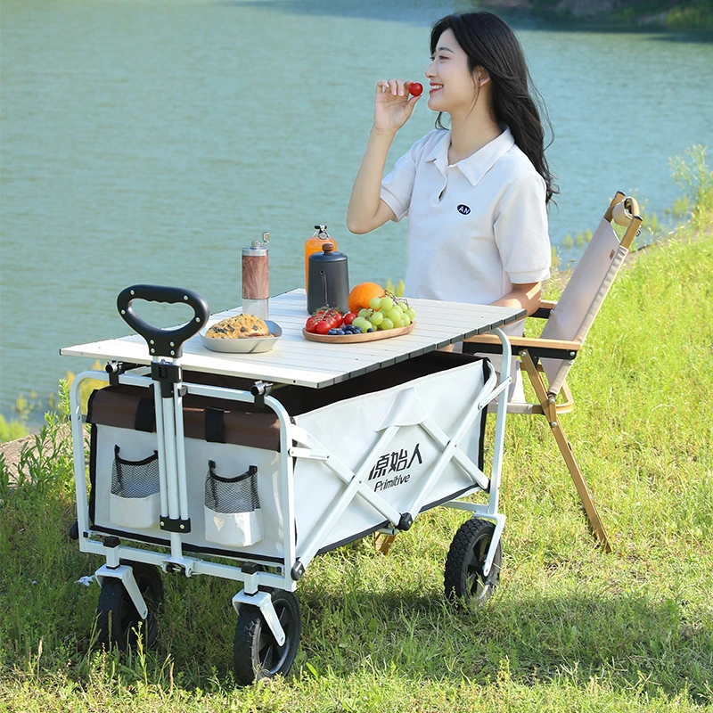 【原始人露营车】户外可折叠营地车野营小拖车超大旅行野餐车桌板