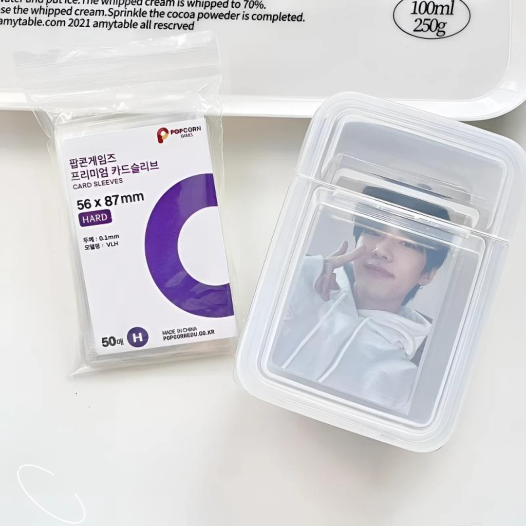 透明翻盖式小卡收纳盒咕卡ins风塑料防尘卡膜盒便携opp袋手帐盒