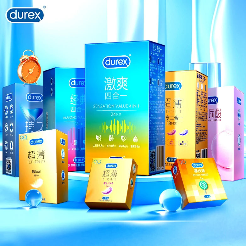 durex/杜蕾斯避孕套经典四合一安全套天然胶乳橡胶超薄避孕套成人计生用品