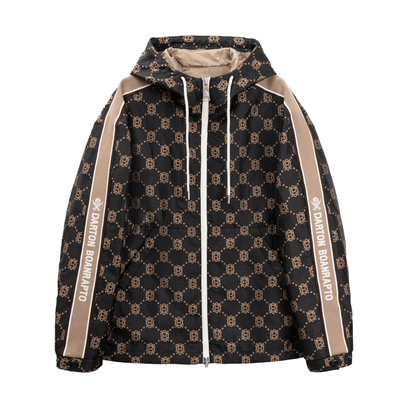 【DA双刀】秋冬新款男士时尚休闲宽松连帽提花百搭外套-6619-1