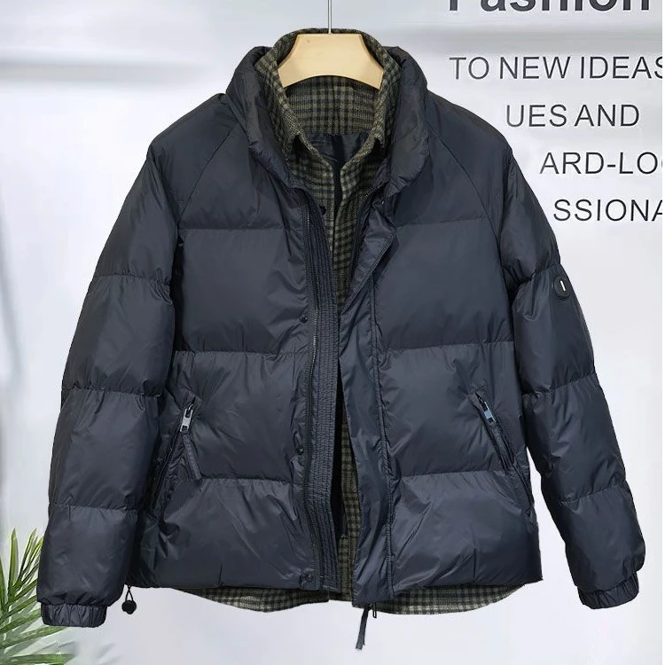 冬季新款男士加厚假两件休闲百搭防风保暖外套时尚帅气潮流上衣男