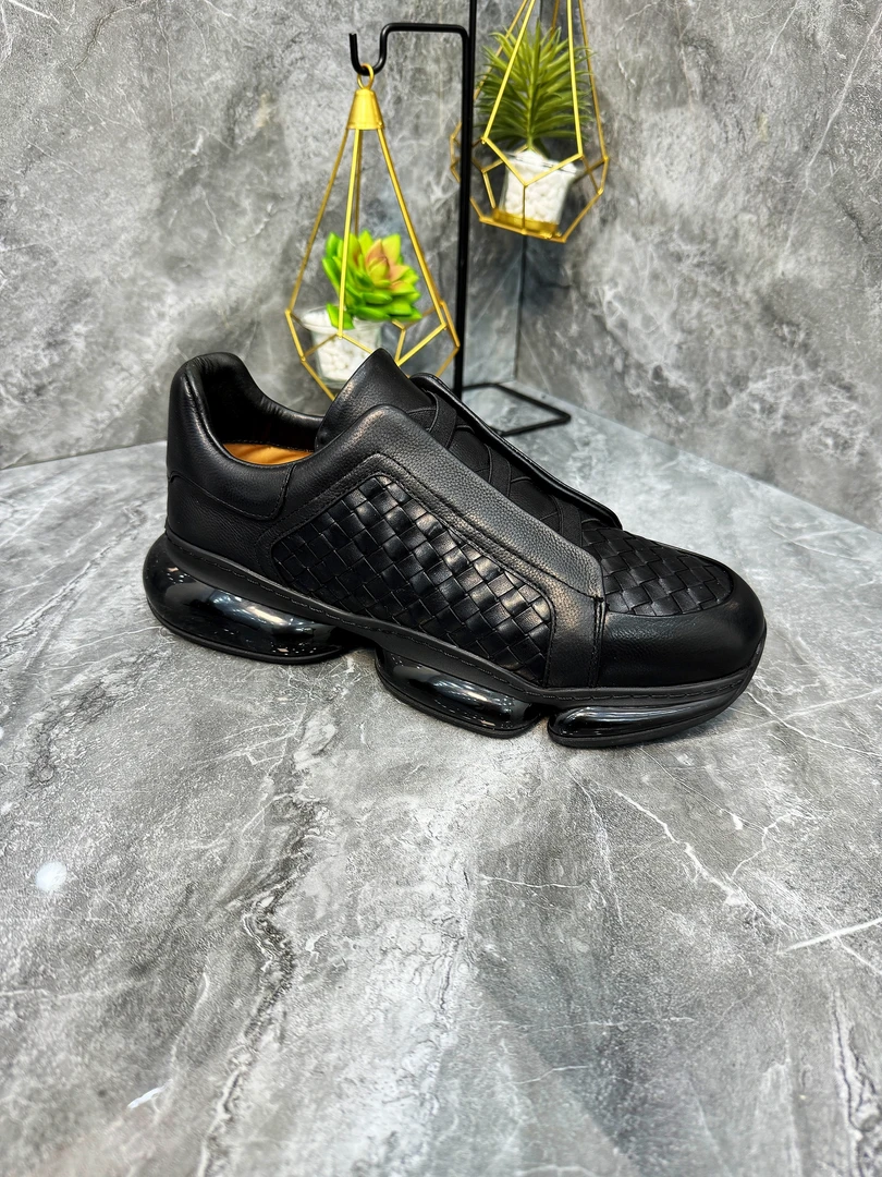 纯皮男鞋 休闲气垫老爹鞋时尚百搭编织鞋