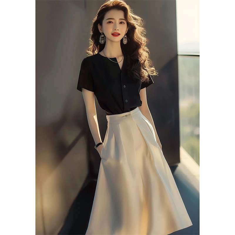 高级感气质百搭中长款气质设计感小众显瘦气质高腰轻熟风小众裙子