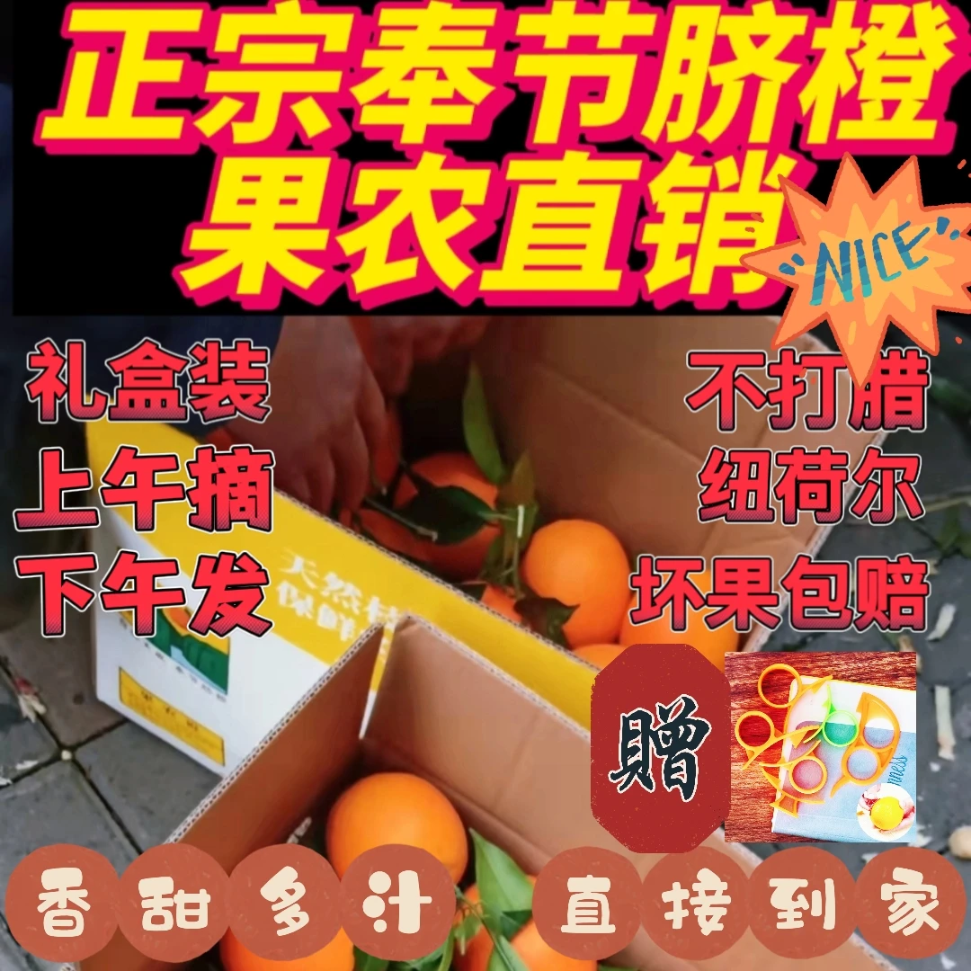 脐橙奉节福本顺风 中通包邮现摘现发香甜多汁皮溥10  20斤礼盒装