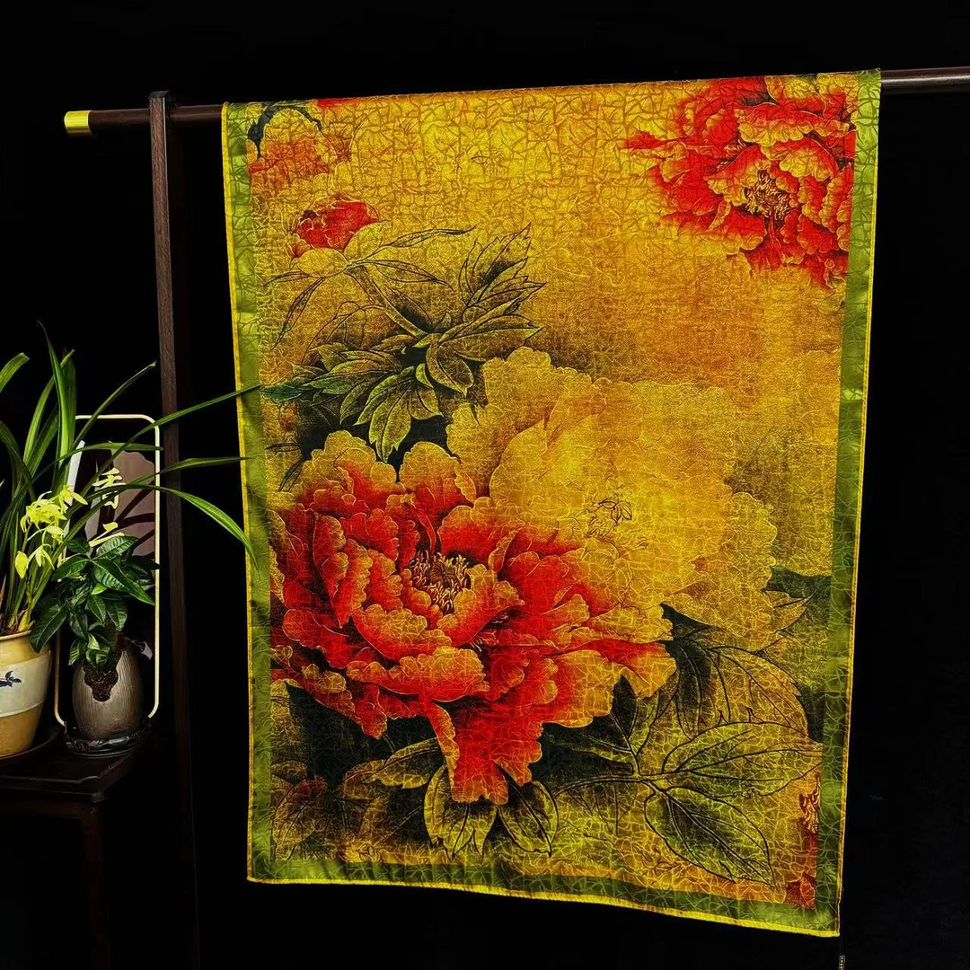 【芳华】龟裂纹香云纱新中式国风百搭丝巾70*180（K-440）