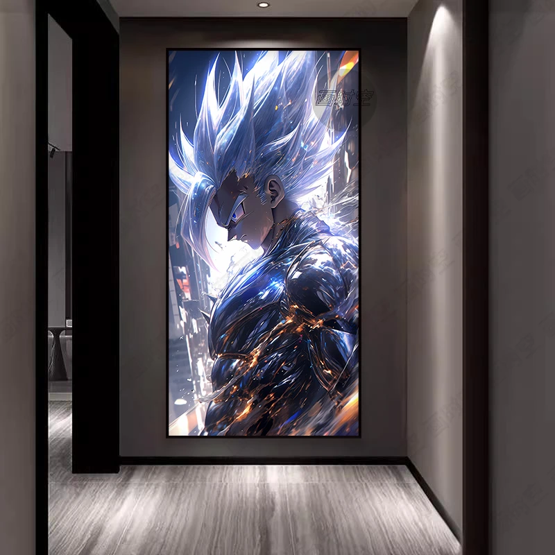 七龙珠玄关装饰画贝吉塔悟空竖版卧室电竞酒店房间卡通动漫酷炫