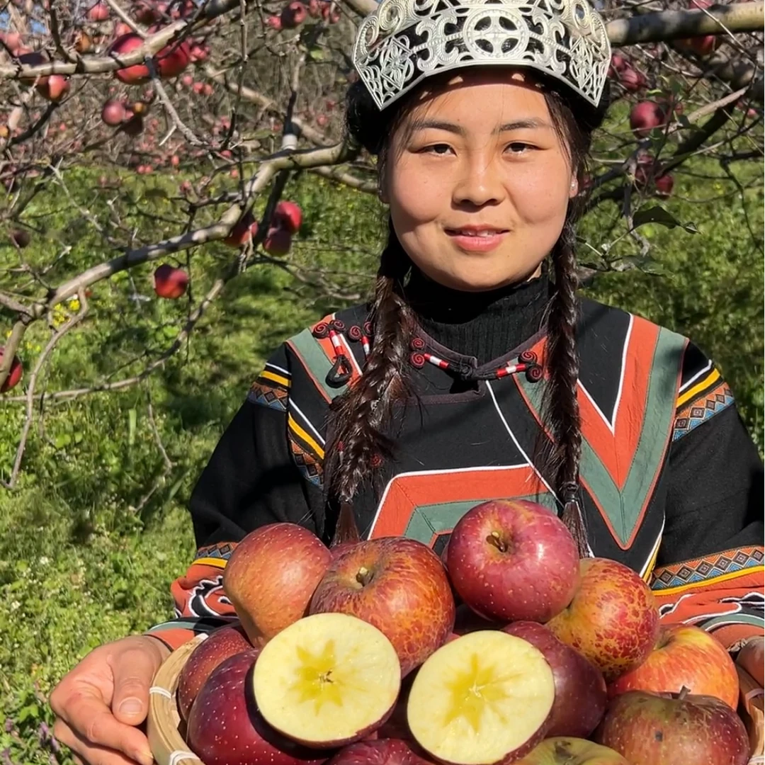 四川大凉山丑苹果脆甜多汁净重5-8斤装
