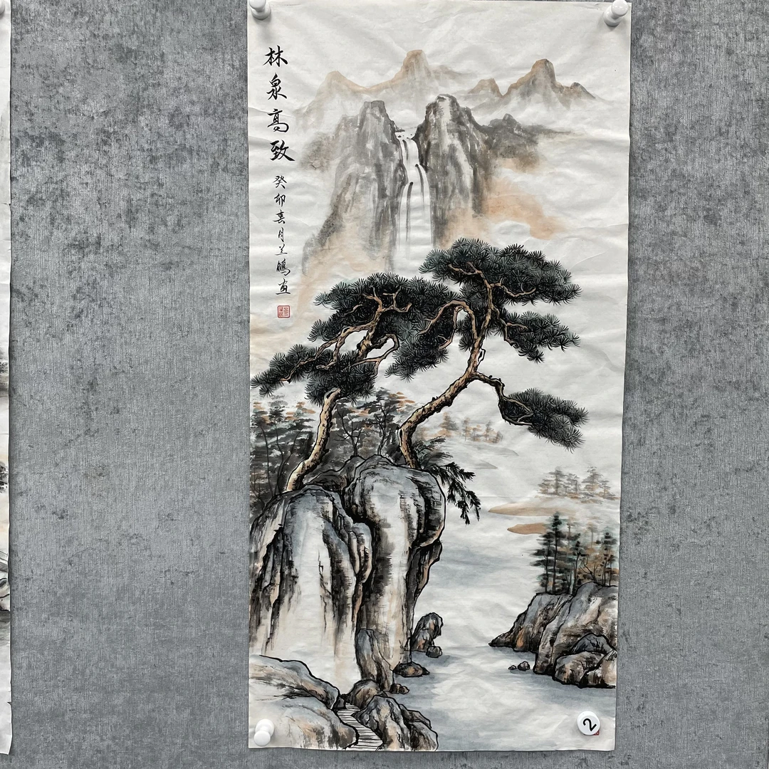 字画100*50林泉高致客厅书房挂画菅兰鹏