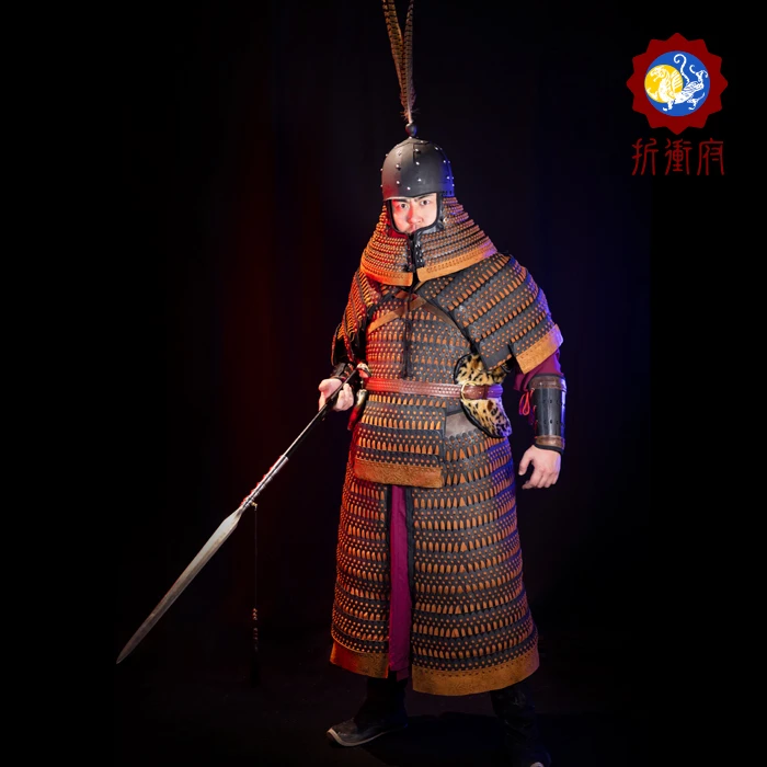 折冲府中国甲胄大唐重装步兵札甲真皮古装定做棕黑色手工工艺