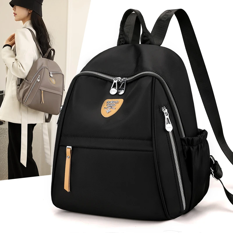 春季时尚休闲百搭轻便双肩包女质感背包女士潮流双肩背包女双肩包