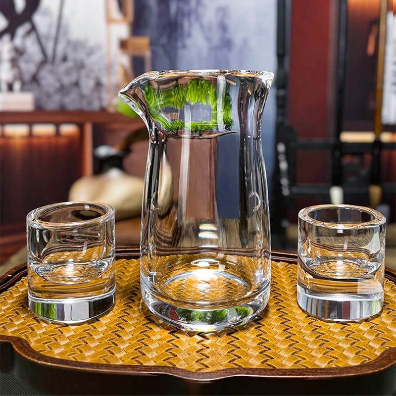 原矿纯水晶白酒杯分酒器套装安享生活原石高档酒具水杯子