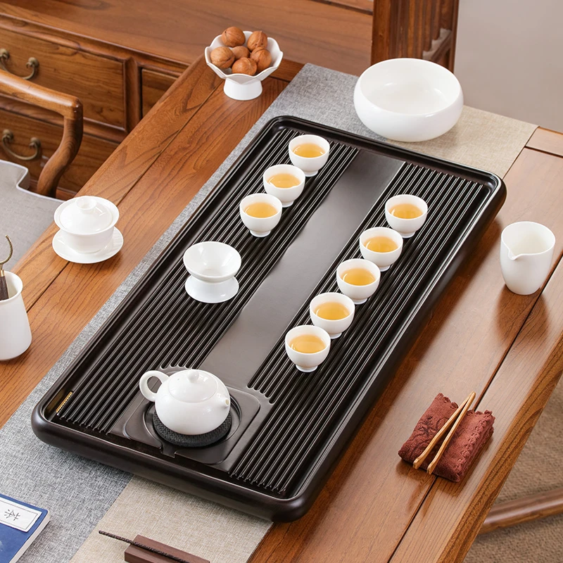 茶盘家用简约电木款茶托功夫茶具套装实木吸水新中式排水客厅茶台