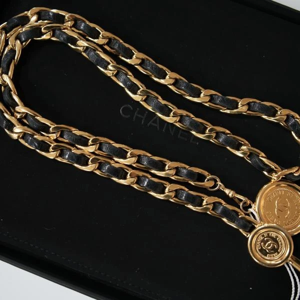 CHANEL黑金穿皮腰链 不含吊坠86CM