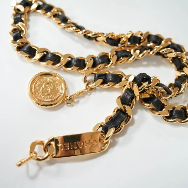 CHANEL黑金穿皮腰链 不含吊坠83CM