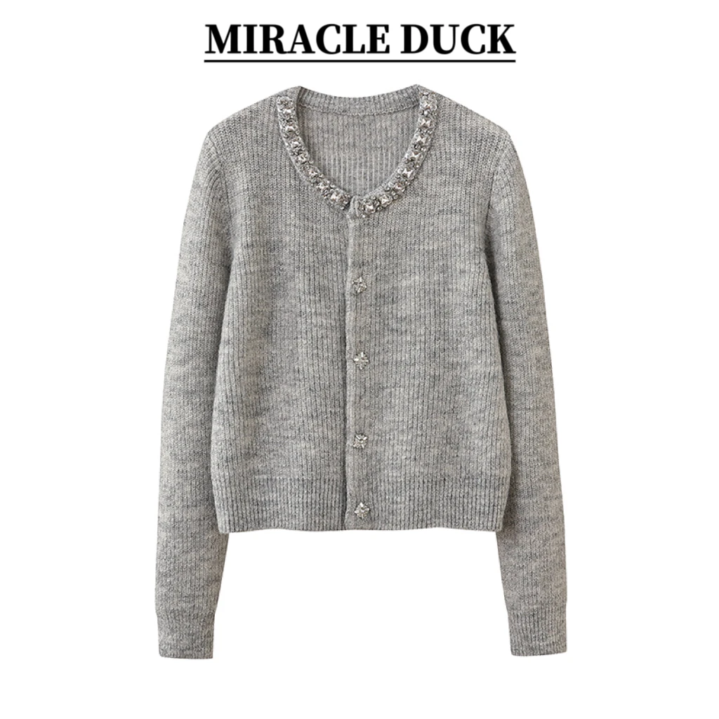 【格雷系】 新款秋冬重工钉珠设计圆领针织长袖衫C1422