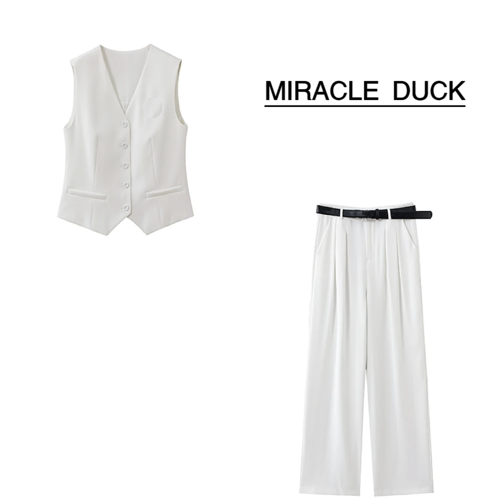 1号【长裤马甲】夏季新款气质小香风V型领西装马甲长裤套装C1226