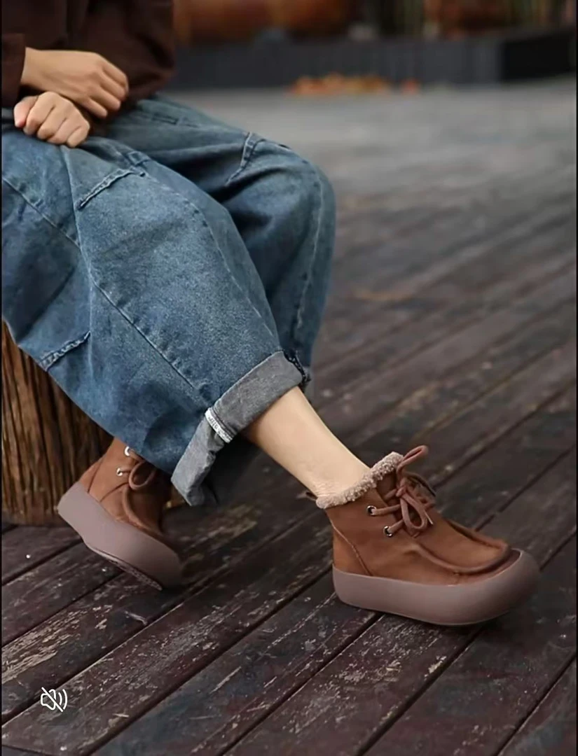 复古厚底加绒雪地靴39771