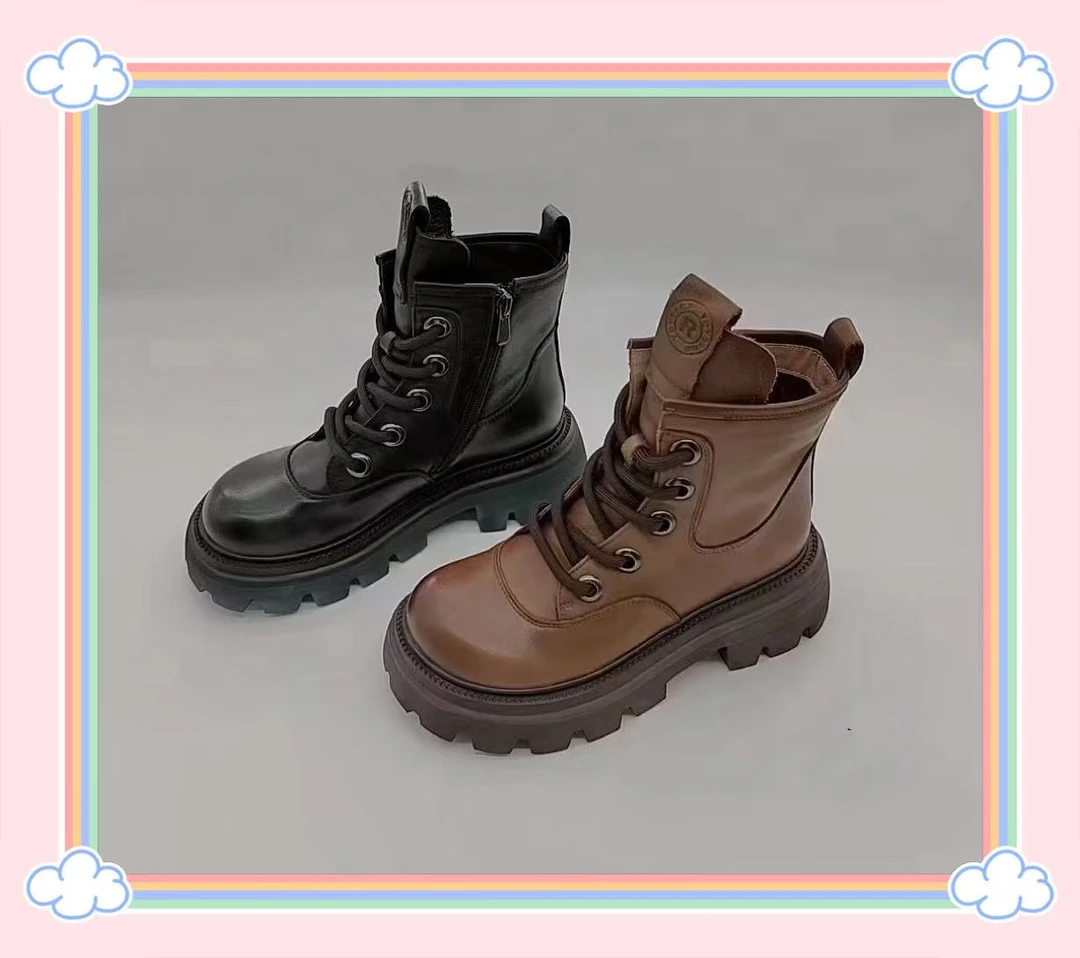英伦冬季短靴侧拉链1214