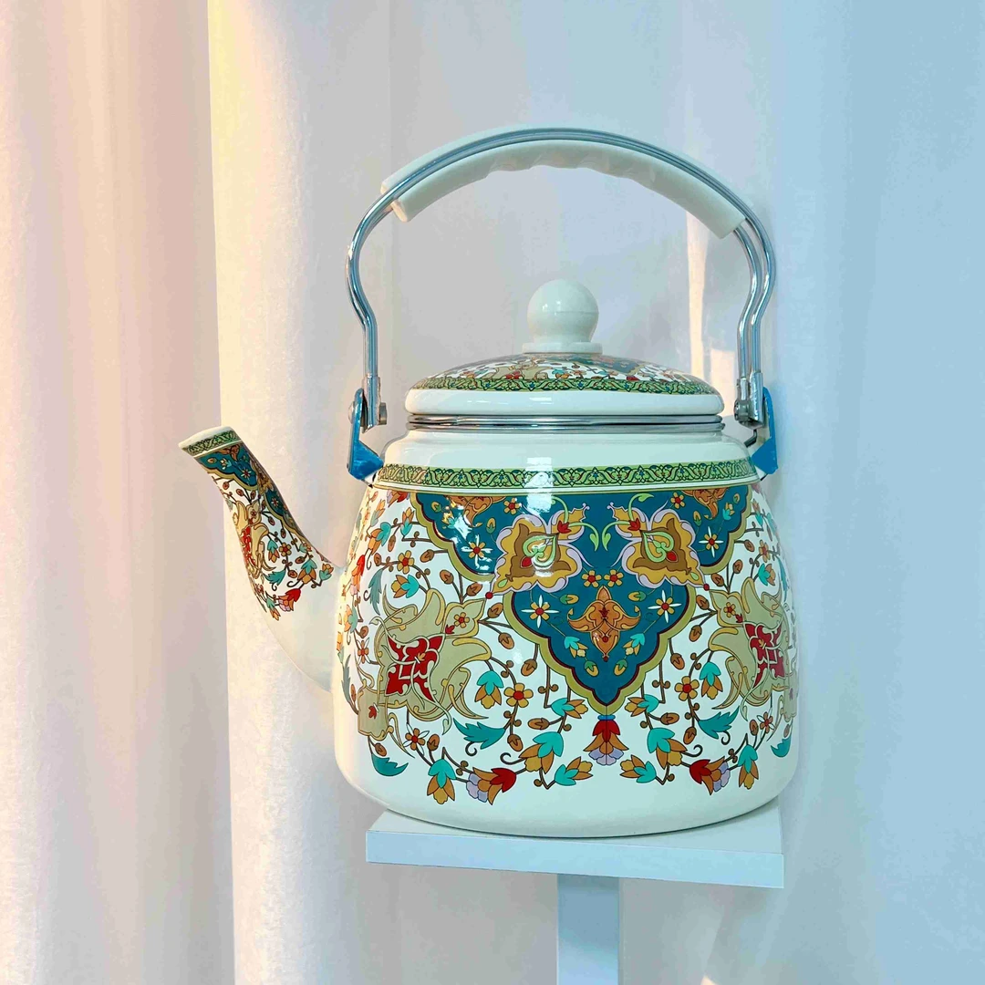 3.3L俄罗斯花 珐琅搪瓷平底壶
