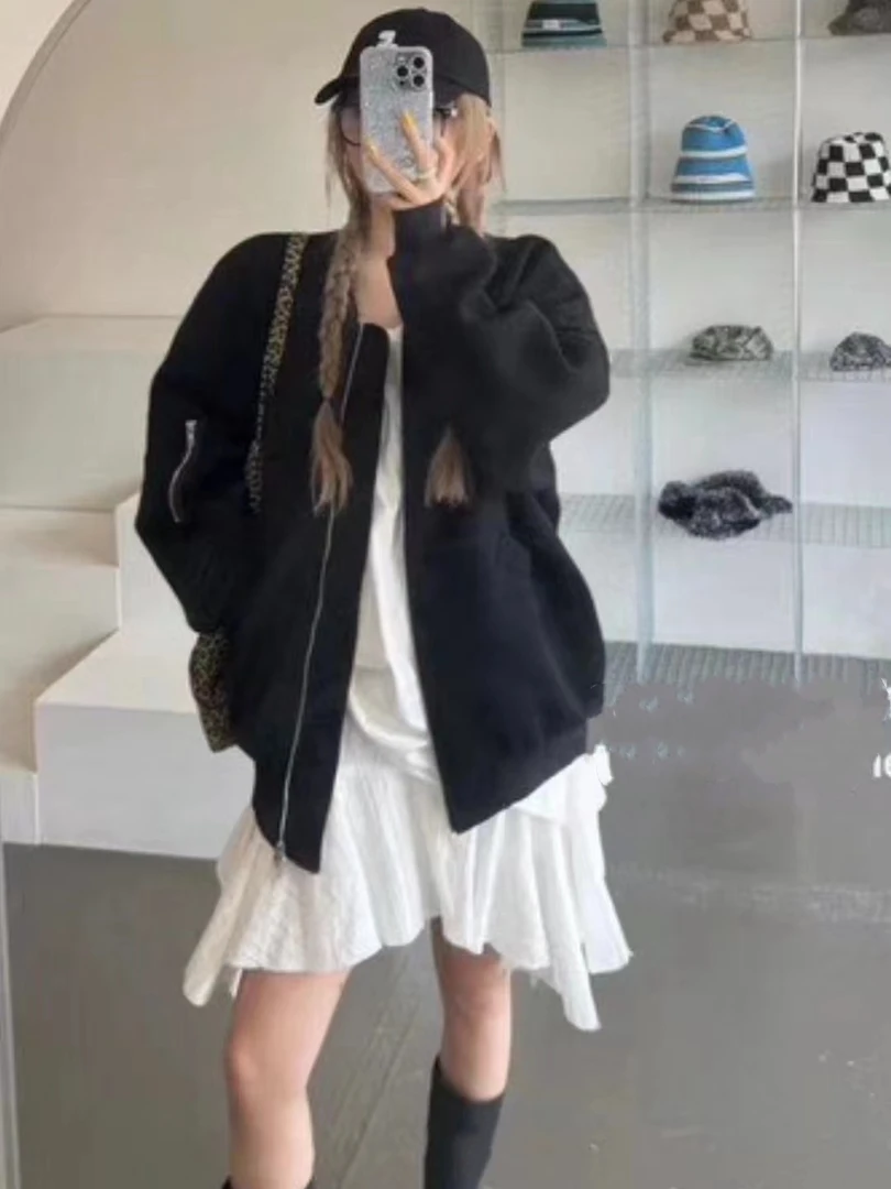 秋季新款时尚韩版休闲百搭拉链卫衣外套女