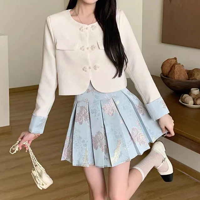 (A901-A950)新中式小香风新款早秋气质连衣裙高腰黑裙赫本风复古