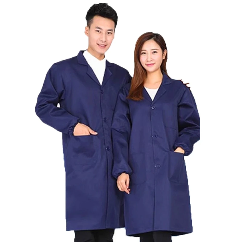 大褂工作服男女士迷彩蓝大褂长袖长款围裙防尘罩衣劳保仓管搬运工