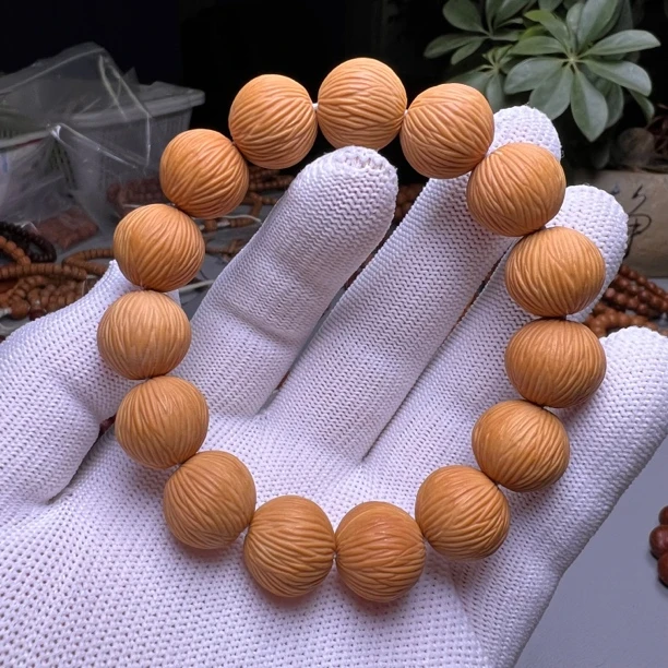 猴头六芒星金钱底金丝手串