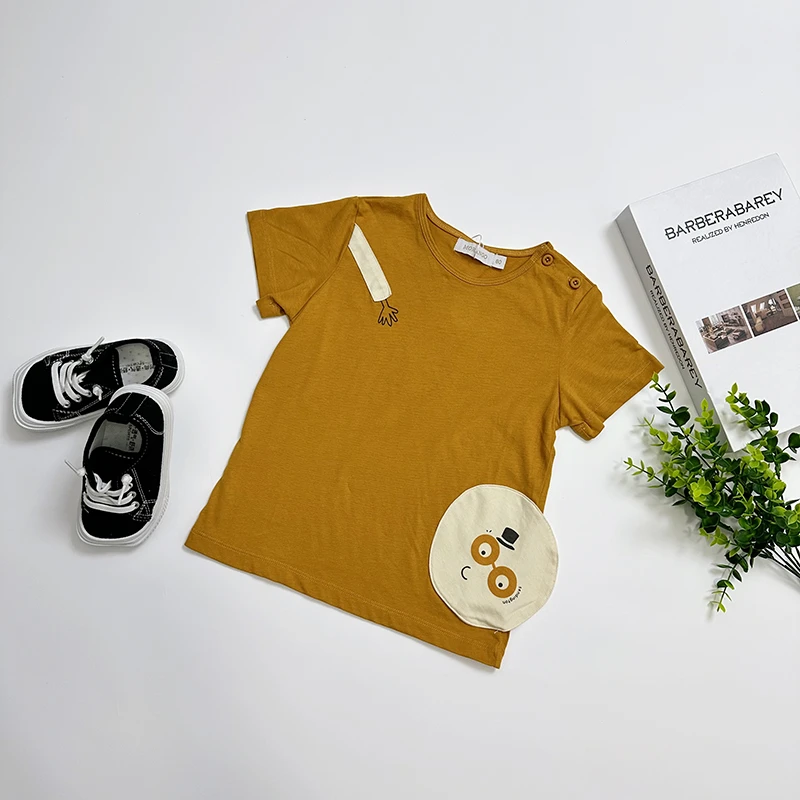 【北美风精品童装】4095儿童宝宝夏季薄款北美时尚百搭潮流袖T恤