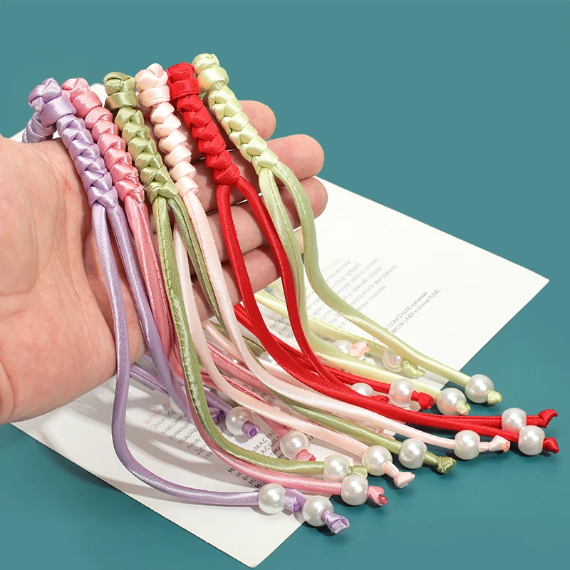 旗袍一字盘扣长尾珍珠流苏辫子扣国风汉服压襟上衣装饰纽扣辅料女