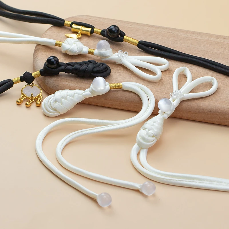 旗袍盘扣扣子新中式长尾玉珠琵琶一字手工纽扣民族风汉服装饰辅料