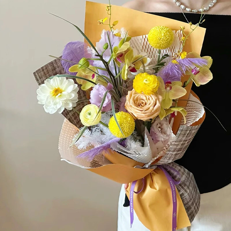 静奢纸ins风双面风华纸加厚防水花束包装纸花店用品资材