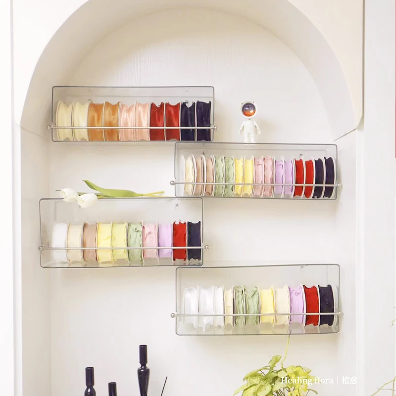 强锅锅花艺资材亚克力丝带架花店丝带收纳整理架