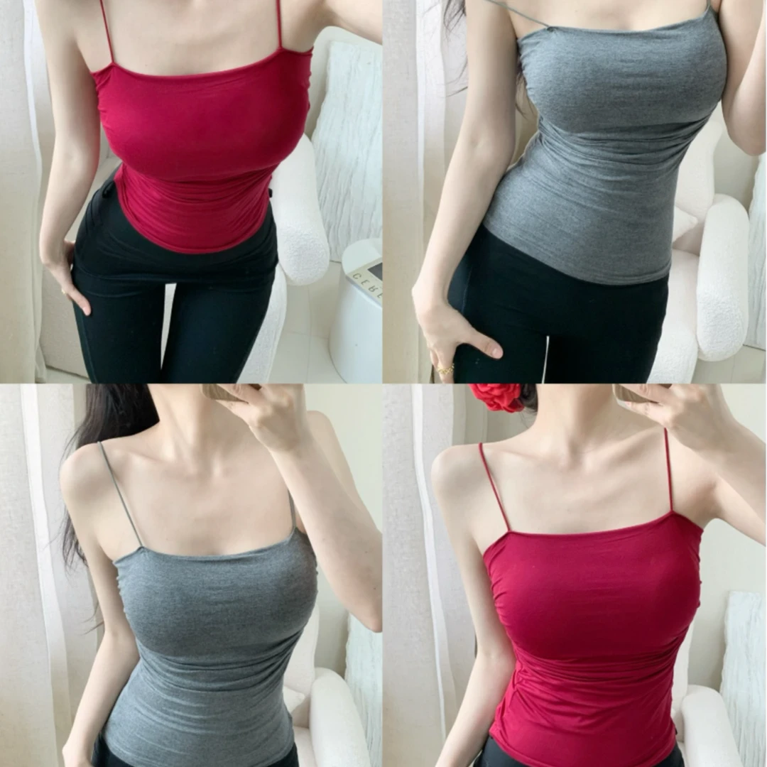 MCREAM SHO自带胸垫背心女外扩漫画胸显胸大内搭外穿修身上衣夏季