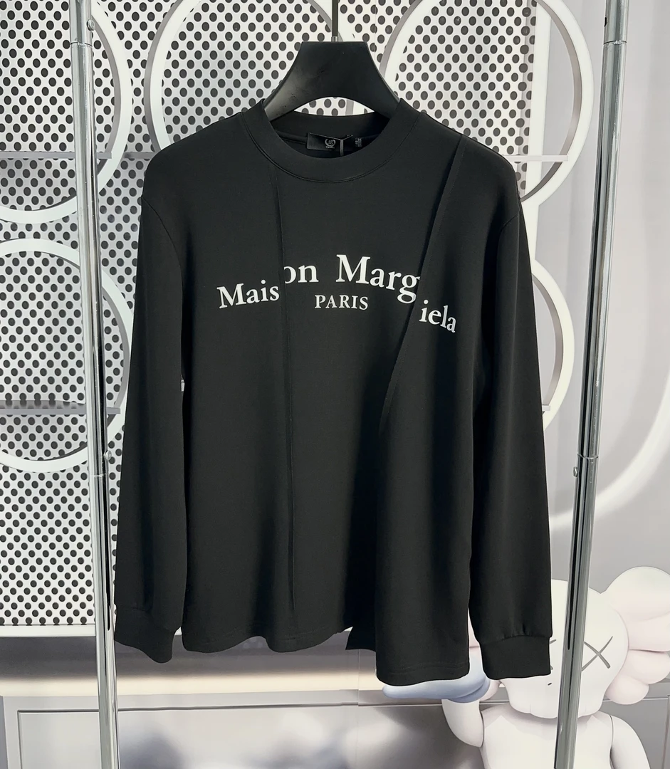 2023秋冬新款莫代尔不规则线条高弹力扩版圆领男士打底衫