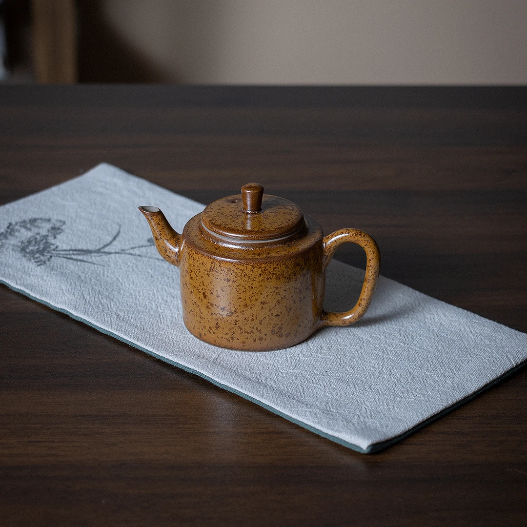 【境悟器】黄金瓷德钟壶.1435.悦窑黄金釉茶器中式茶壶泡茶器茶具