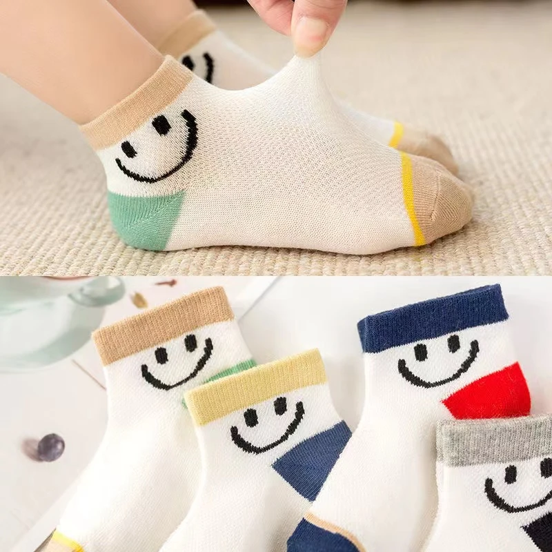 儿童袜子春夏季薄款透气男女童防臭宝宝中大童船袜网眼透气短筒袜