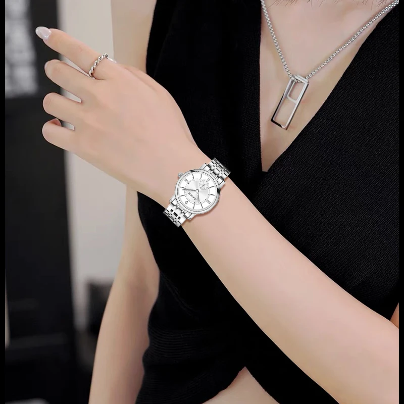 歌浪迪  独立秒针盘圆形防水手表 气质时尚简约 H9722L