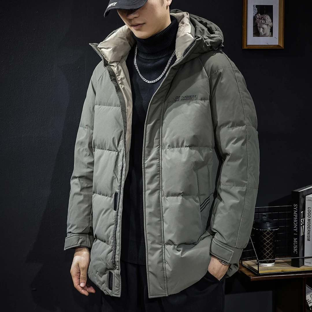 鹅绒新国标羽绒服男冬季连帽2024新款潮牌大码男士保暖外套中长款