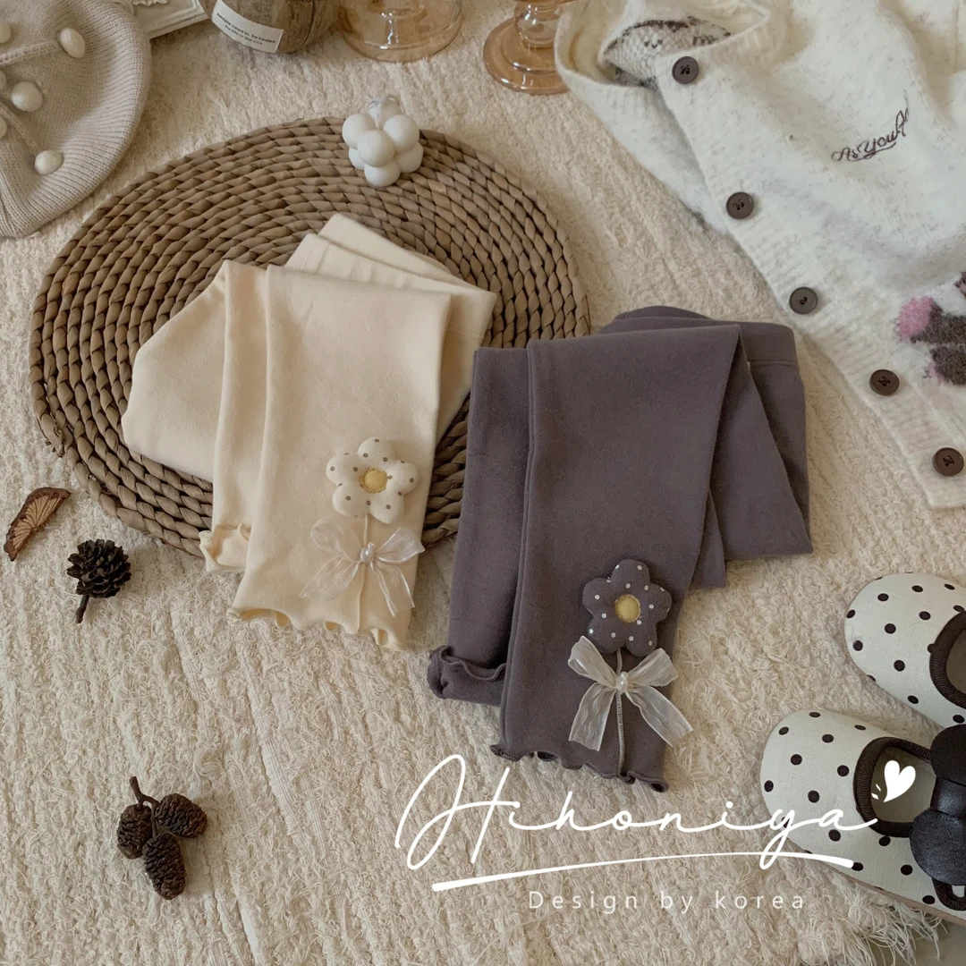 xian【花朵打底裤】三Hihoniya~2024秋冬新款宝宝百搭春秋打底裤