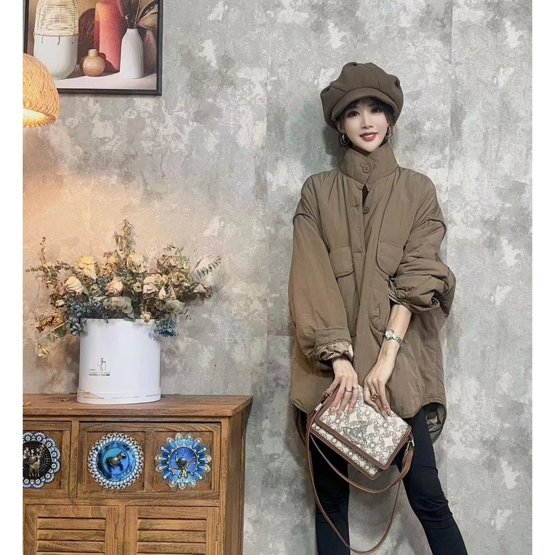 【沐木流浪记】（迎夏）宽松休闲立领带扣女装外套z a941