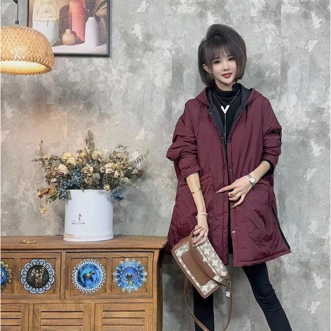 【沐木流浪记】（画骨）轻奢双面可穿连帽女装外套z a959
