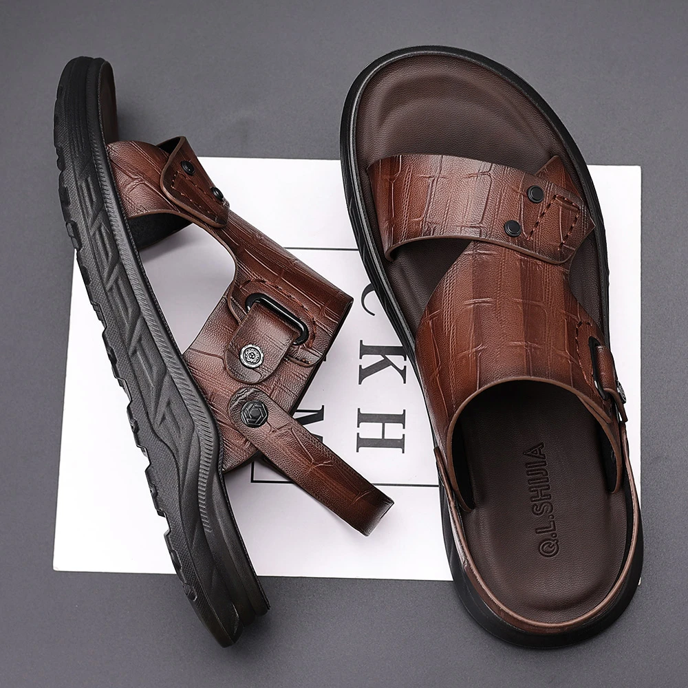 群狼·世家男士凉鞋2024夏季时尚户外开车沙滩鞋休闲透气耐磨凉拖