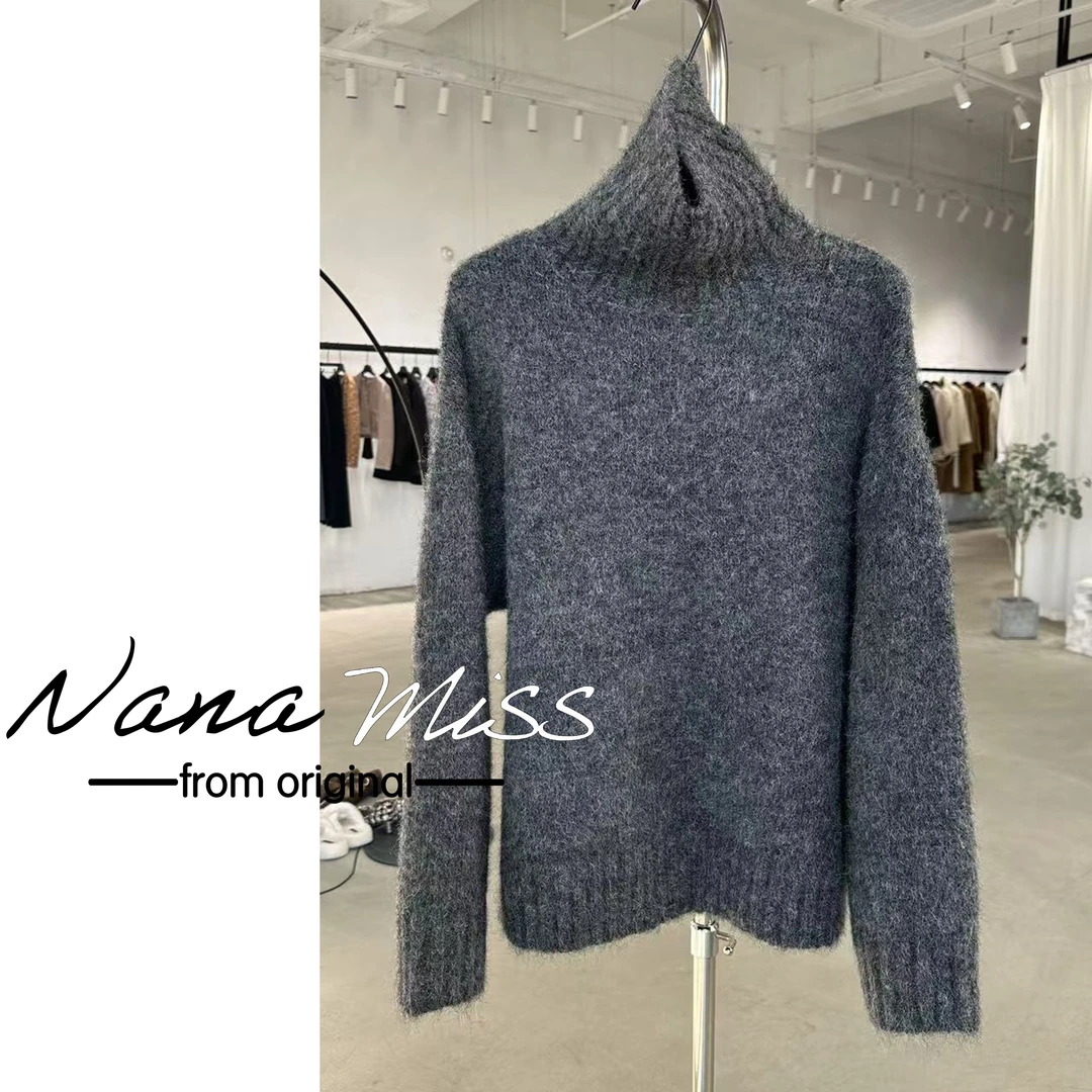 秋冬慵懒【高领套头毛衣】宽松保暖羊毛混纺内搭女