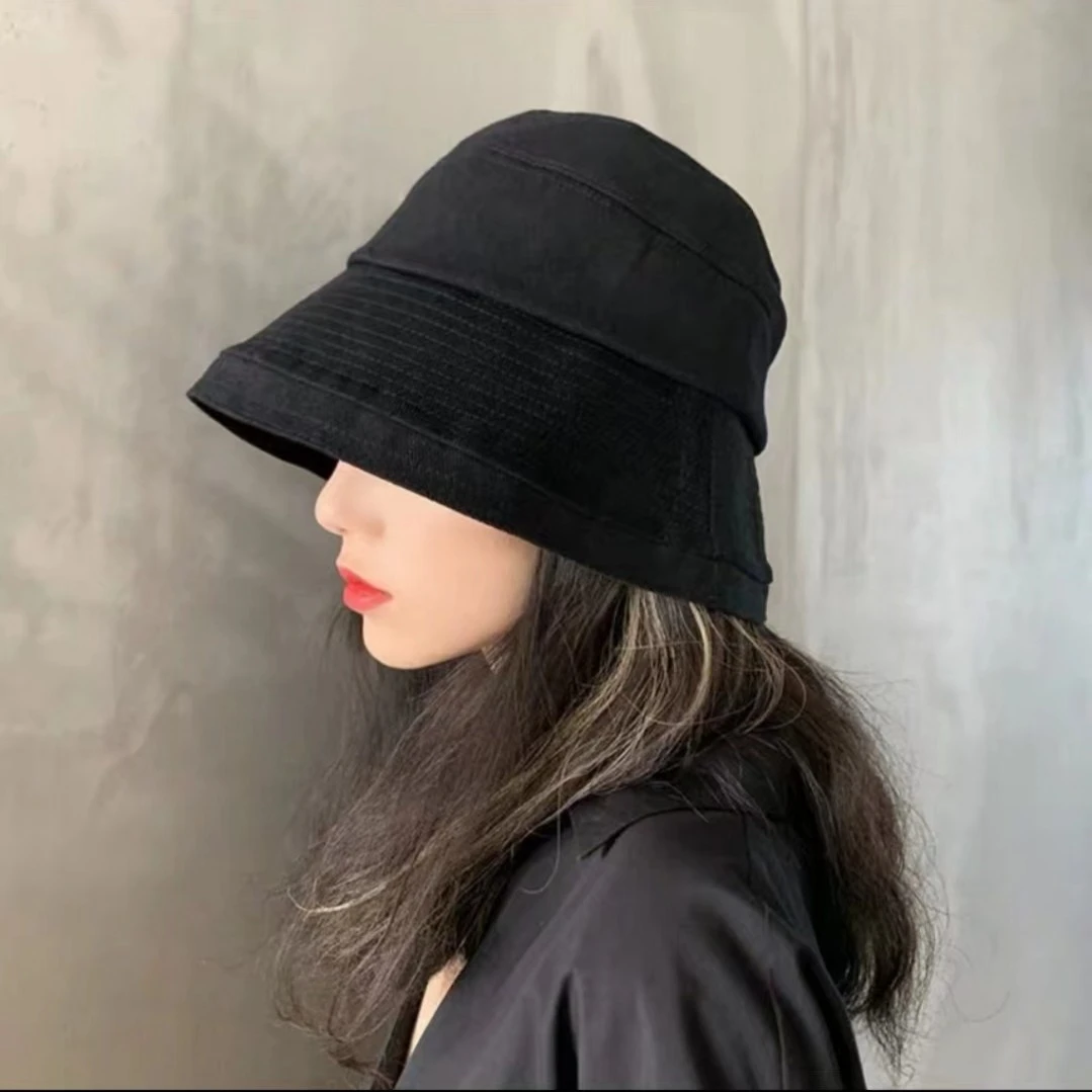 纯色百搭经典不挑人素颜渔夫帽显脸小黑色休闲防晒遮阳帽韩版网红